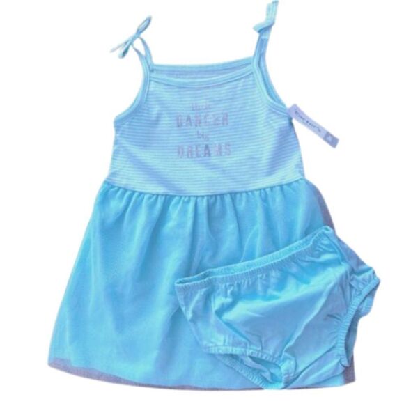 18M Carters Blue Summer Dress & Matching Bloomers - Picture 1 of 7